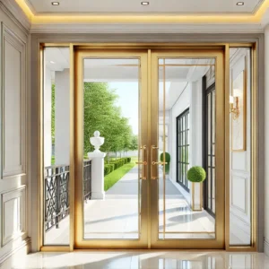 CỬA ĐI NHÔM 2 CÁNH MỞ QUAY NGOÀI